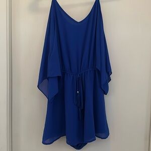 Naked Zebra Royal Blue Flowy V-Neck Romper
